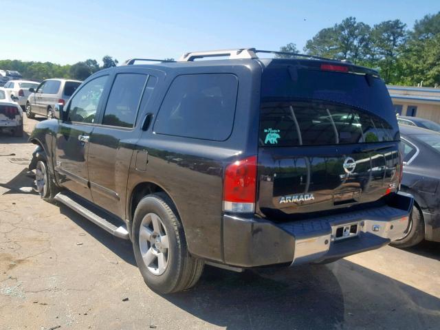 5N1AA08A45N725878 - 2005 NISSAN ARMADA SE BLACK photo 3