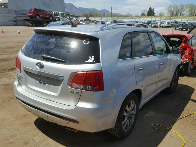 5XYKWDA28BG161031 - 2011 KIA SORENTO SX SILVER photo 4