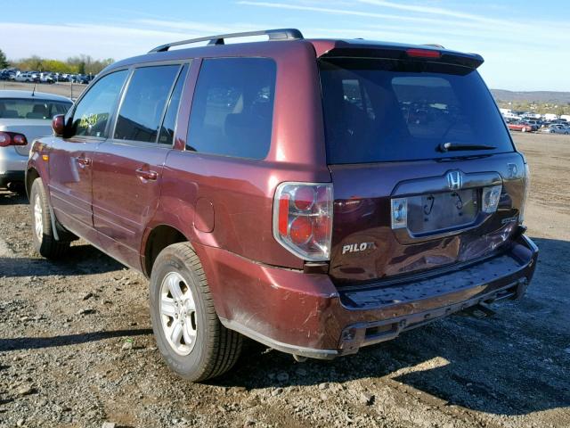 5FNYF18258B020318 - 2008 HONDA PILOT VP BURGUNDY photo 3