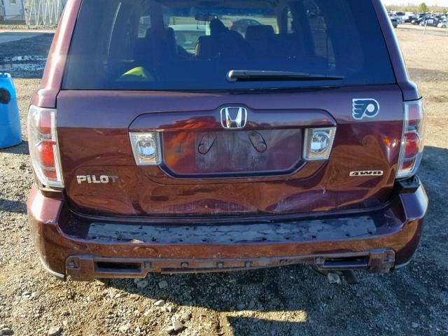 5FNYF18258B020318 - 2008 HONDA PILOT VP BURGUNDY photo 9