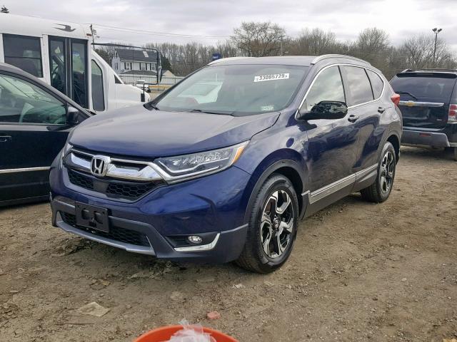 7FARW2H93JE007889 - 2018 HONDA CR-V TOURI BLUE photo 2