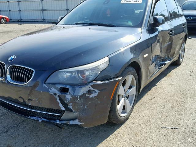 WBANV13548CZ53869 - 2008 BMW 528 XI BLACK photo 9