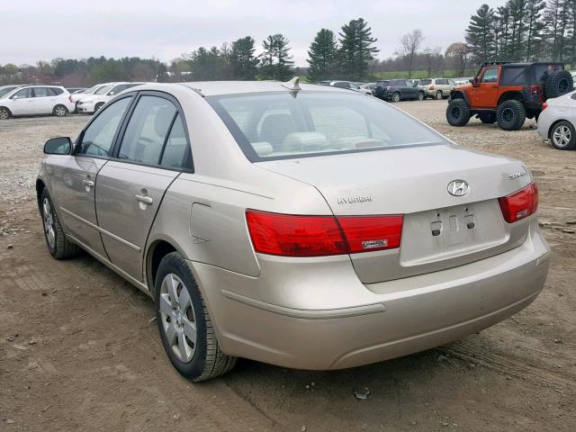 5NPET46C89H460898 - 2009 HYUNDAI SONATA GLS GOLD photo 3