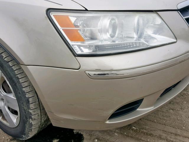 5NPET46C89H460898 - 2009 HYUNDAI SONATA GLS GOLD photo 9