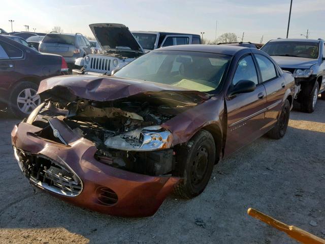 1C3EL46U31N551966 - 2001 CHRYSLER SEBRING LX MAROON photo 2