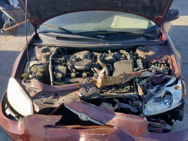 1C3EL46U31N551966 - 2001 CHRYSLER SEBRING LX MAROON photo 7