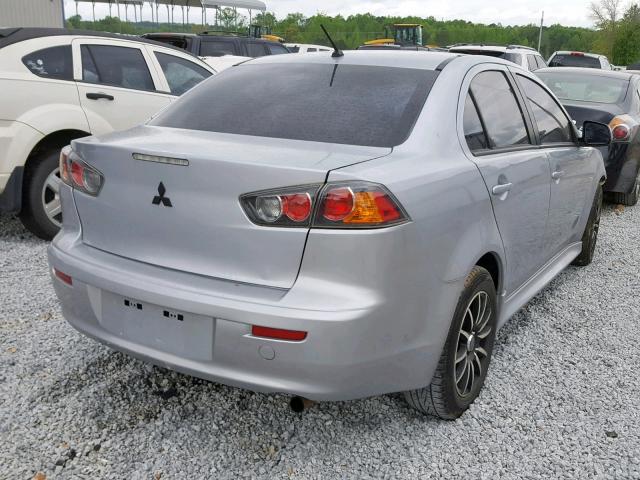 JA32V2FW8DU002707 - 2013 MITSUBISHI LANCER SE SILVER photo 4