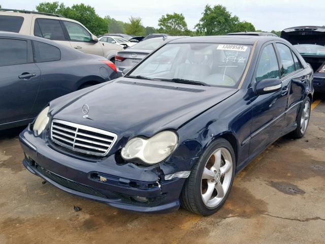 WDBRF40J05A790518 - 2005 MERCEDES-BENZ C 230K SPO BLUE photo 2