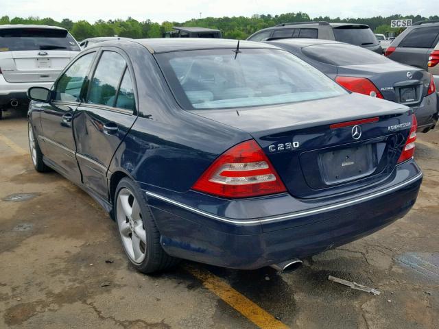 WDBRF40J05A790518 - 2005 MERCEDES-BENZ C 230K SPO BLUE photo 3