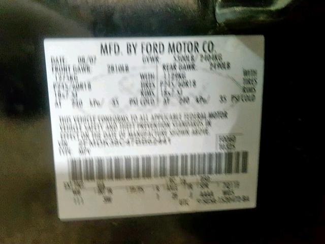 2FMDK38C47BB62441 - 2007 FORD EDGE SEL BLACK photo 10