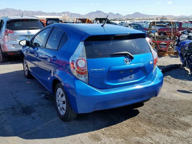 JTDKDTB31D1044188 - 2013 TOYOTA PRIUS C BLUE photo 3