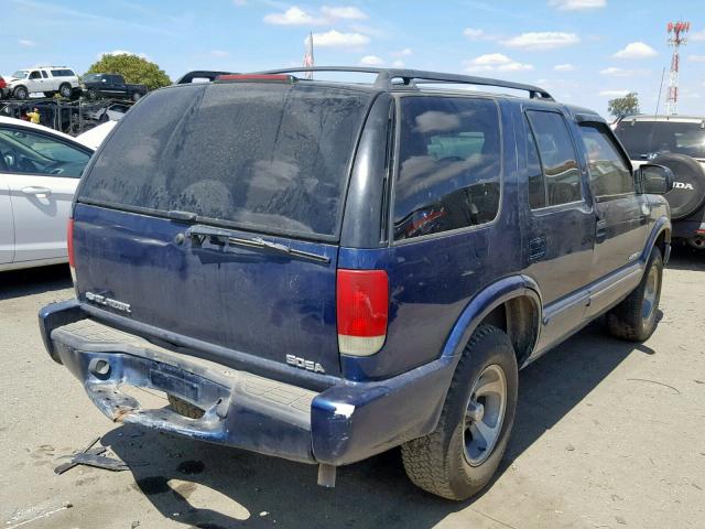 1GNCS13X34K115277 - 2004 CHEVROLET BLAZER BLUE photo 4