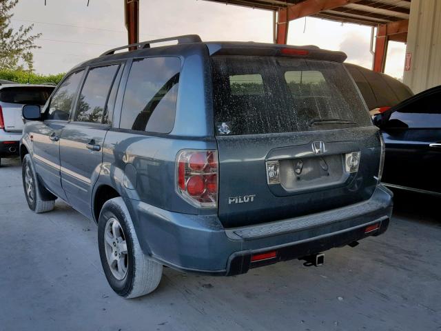 5FNYF28378B004202 - 2008 HONDA PILOT SE BLUE photo 3