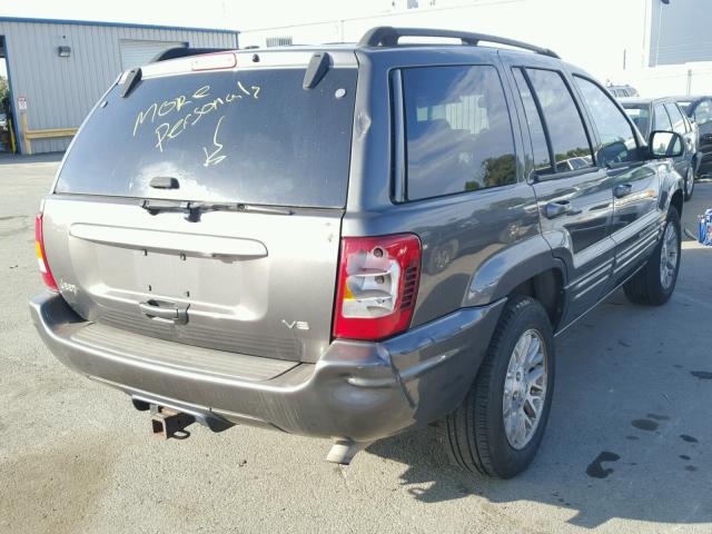 1J8GX58N64C385844 - 2004 JEEP GRAND CHER GRAY photo 4