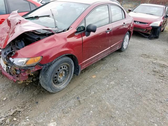 2HGFA15346H006406 - 2006 HONDA CIVIC DX RED photo 2