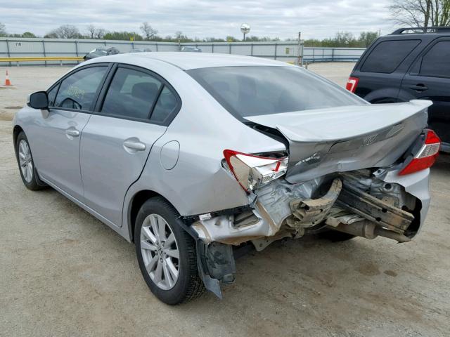 2HGFB2F91CH510879 - 2012 HONDA CIVIC EXL SILVER photo 3