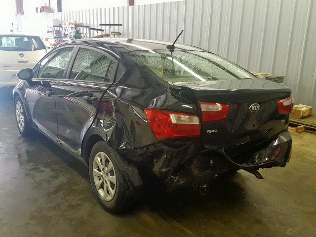 KNADM4A3XD6212250 - 2013 KIA RIO LX BLACK photo 3