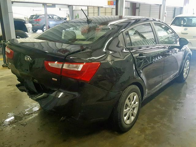 KNADM4A3XD6212250 - 2013 KIA RIO LX BLACK photo 4