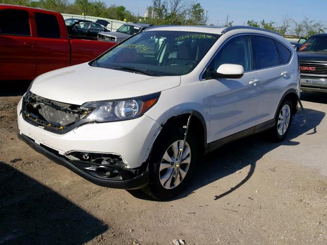 5J6RM4H76EL035954 - 2014 HONDA CR-V EXL WHITE photo 2