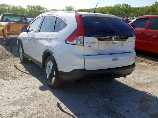 5J6RM4H76EL035954 - 2014 HONDA CR-V EXL WHITE photo 3