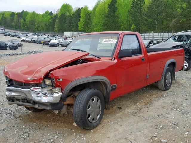 1B7FL26X8MS323854 - 1991 DODGE DAKOTA RED photo 2