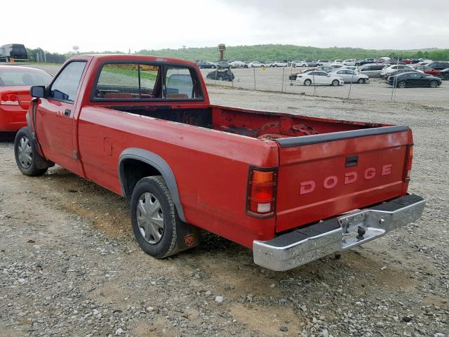 1B7FL26X8MS323854 - 1991 DODGE DAKOTA RED photo 3