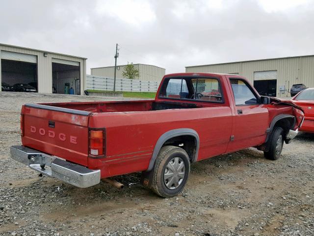 1B7FL26X8MS323854 - 1991 DODGE DAKOTA RED photo 4