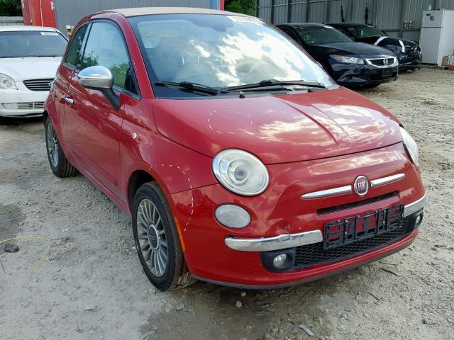 3C3CFFER6CT111170 - 2012 FIAT 500 LOUNGE RED photo 1
