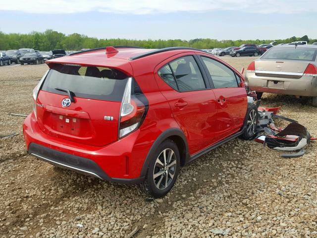 JTDKDTB36J1604234 - 2018 TOYOTA PRIUS C RED photo 4