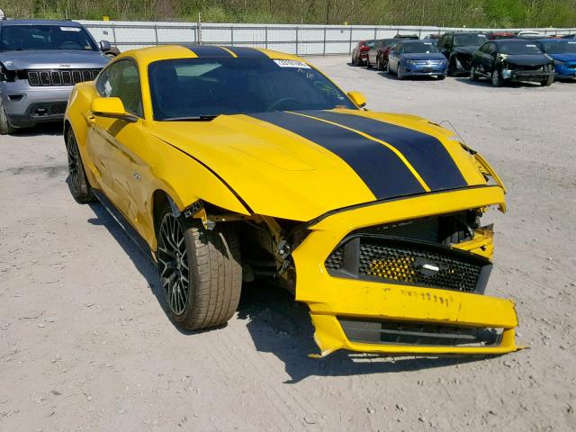 1FA6P8CF1F5310017 - 2015 FORD MUSTANG GT YELLOW photo 1