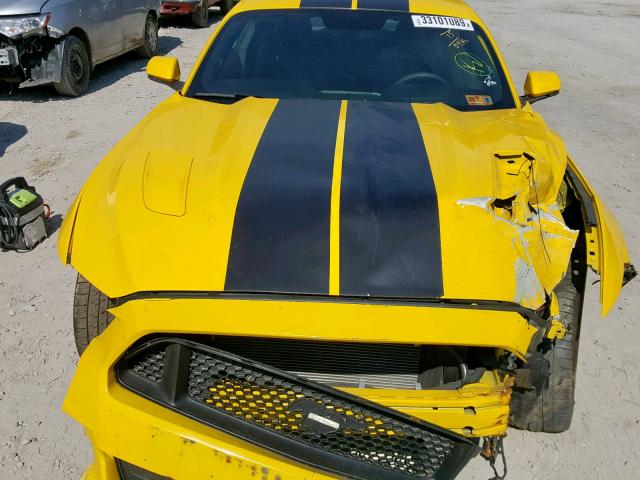 1FA6P8CF1F5310017 - 2015 FORD MUSTANG GT YELLOW photo 7