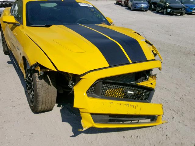 1FA6P8CF1F5310017 - 2015 FORD MUSTANG GT YELLOW photo 9