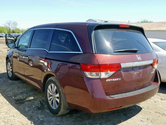 5FNRL5H37GB025208 - 2016 HONDA ODYSSEY SE MAROON photo 3