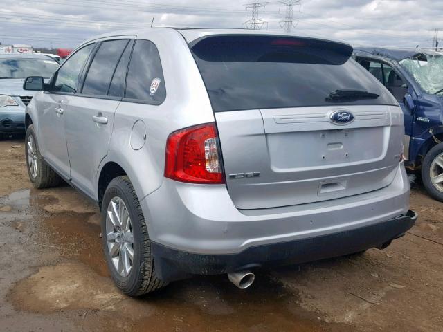 2FMDK3JC9CBA90222 - 2012 FORD EDGE SEL CHARCOAL photo 3