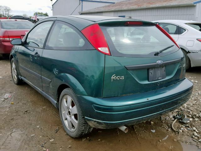 3FAFP31301R166798 - 2001 FORD FOCUS ZX3 GREEN photo 3