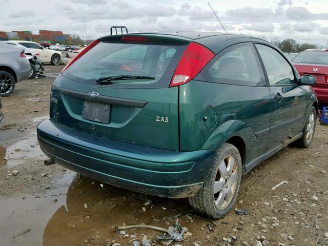 3FAFP31301R166798 - 2001 FORD FOCUS ZX3 GREEN photo 4