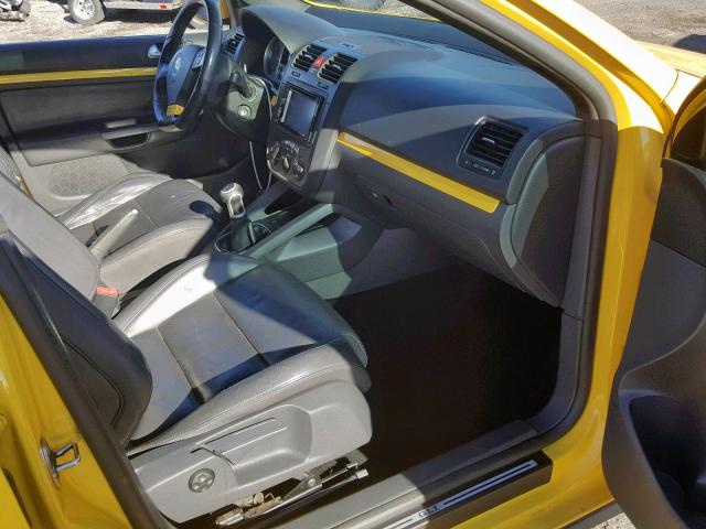 3VWWJ71K37M171670 - 2007 VOLKSWAGEN JETTA GLI YELLOW photo 5