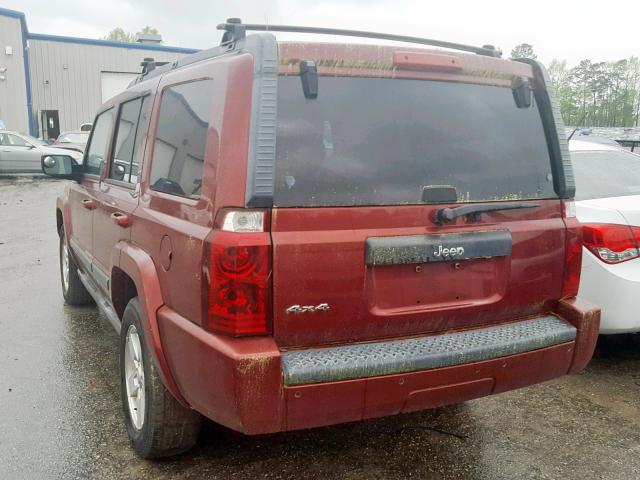 1J8HG48K67C573725 - 2007 JEEP COMMANDER BURGUNDY photo 3