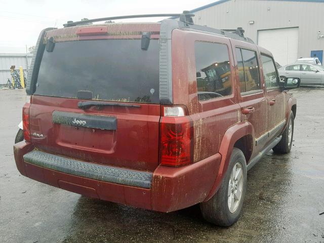 1J8HG48K67C573725 - 2007 JEEP COMMANDER BURGUNDY photo 4