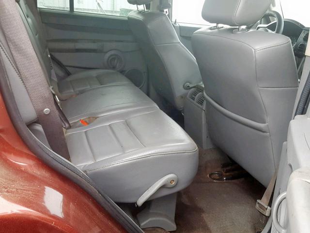 1J8HG48K67C573725 - 2007 JEEP COMMANDER BURGUNDY photo 6