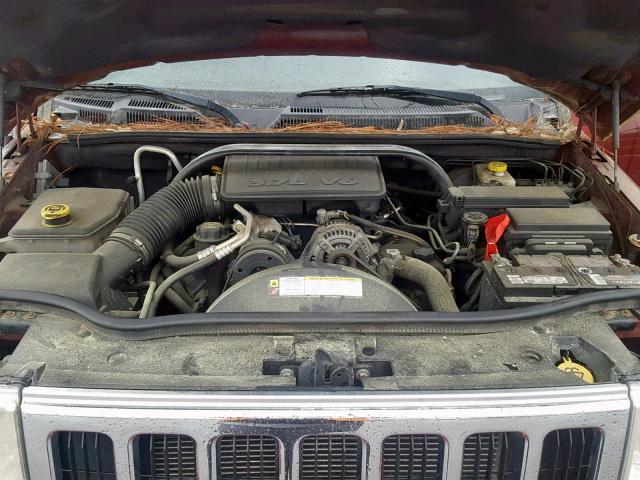 1J8HG48K67C573725 - 2007 JEEP COMMANDER BURGUNDY photo 7