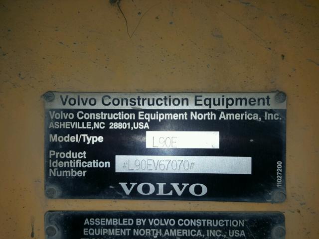 L90EV67070 - 2005 VOLVO L90E YELLOW photo 10