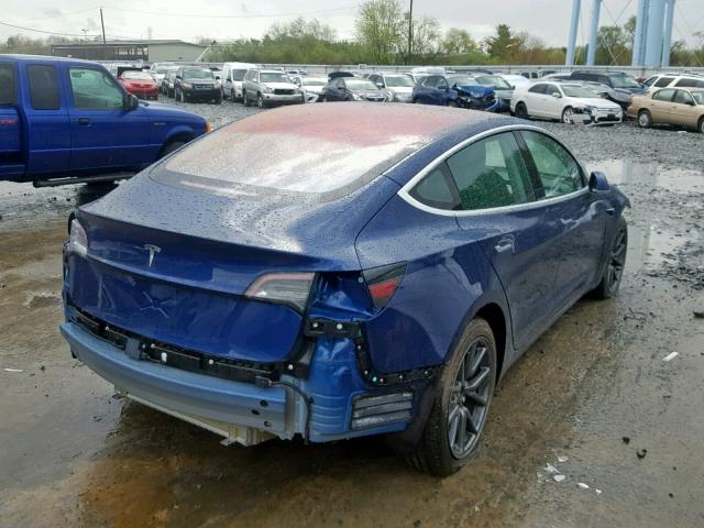 5YJ3E1EA8JF005603 - 2018 TESLA MODEL 3 BLUE photo 4