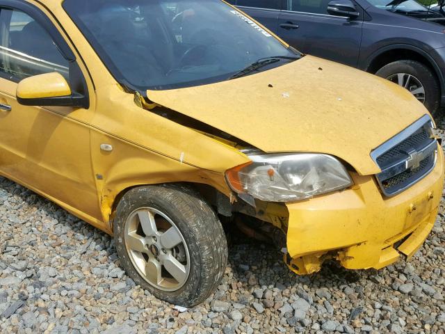 KL1TG56618B172918 - 2008 CHEVROLET AVEO LT YELLOW photo 9