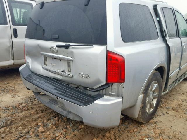 5N3AA08C77N801850 - 2007 INFINITI QX56 SILVER photo 9