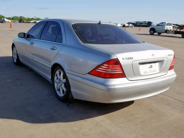 WDBNG84J05A442585 - 2005 MERCEDES-BENZ S 500 4MAT SILVER photo 3