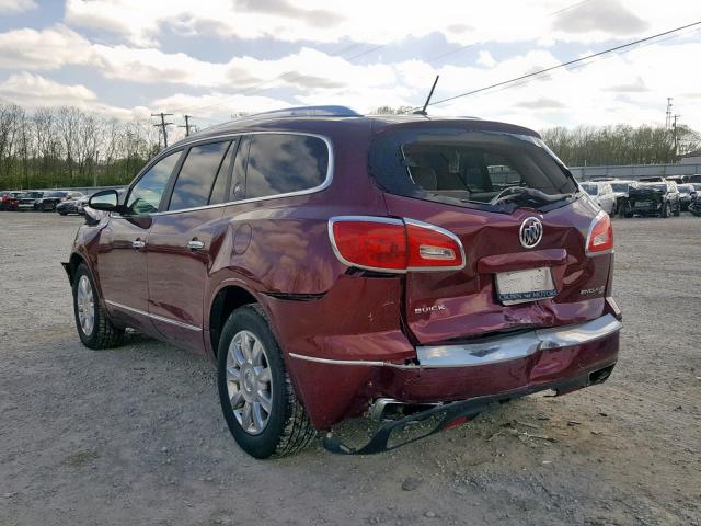 5GAKVBKD3FJ108378 - 2015 BUICK ENCLAVE MAROON photo 3