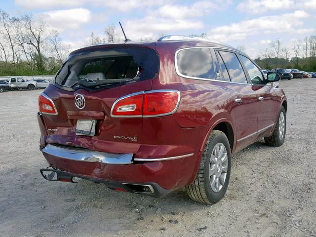 5GAKVBKD3FJ108378 - 2015 BUICK ENCLAVE MAROON photo 4