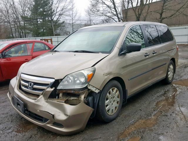 5FNRL38275B062056 - 2005 HONDA ODYSSEY LX BEIGE photo 2