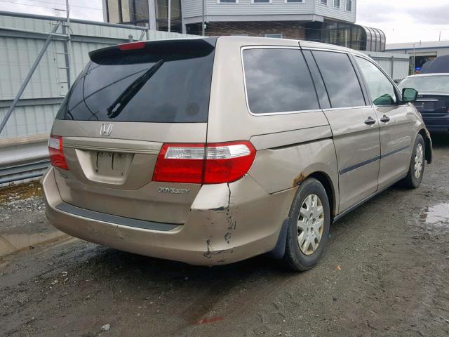 5FNRL38275B062056 - 2005 HONDA ODYSSEY LX BEIGE photo 4